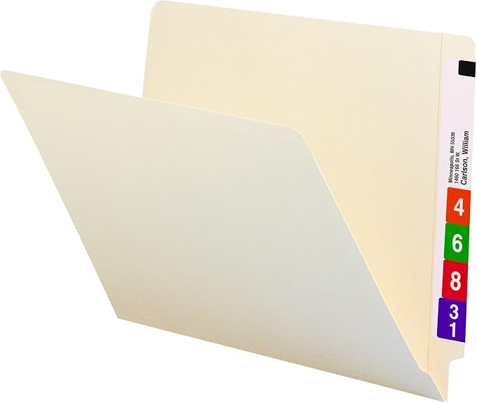 Smead Shelf-Master End Tab File Folders, 100 Count, Manila, Reinforced Straight-Cut Tabs, Letter Size
