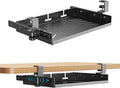 BYMECOST Sliding No Drill Under Desk Laptop Mount, Metal Storage Shelf | Slide Out Laptop Storage Tray for Macbook, Mac Mini, Anti-scratch Silicone, fits Office, Gaming, Workstations