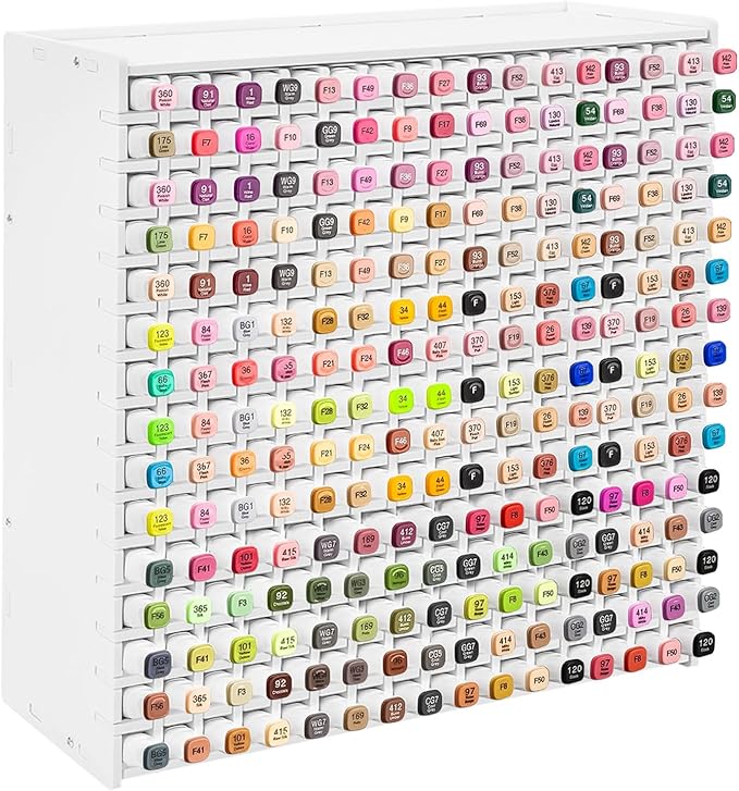mumisuto Art Marker Storage Rack, Marker Storage Organizer Marker Pen Organizer Holder Hold 240 Markers Marker Holder Organizer with Divider for Pens Colored Pencils Art Brushes (240 Markers)