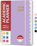 Taja Planner 2026-2027, Jul 2026-Jun 2027 Monthly & Weekly Calendar Book | 8.5" x 11", Hardcover Academic Calendar with Tabs, Teacher Student Agenda Book for School Office Supplies - Lilac Purple