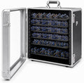 Miniature Carrying Case for Wargame Figures, Mini Display Case, X-Large | Aluminum Alloy, 6 Metal Trays, Combination Lock, Shoulder Strap, Storage Case for Collectibles, Tabletop Figure