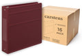 Carstens 2-Inch Heavy Duty 3-Ring Binder - Side Opening, Wine, Durable Plastic, No-Gap Rings, Waterproof Covers, No Pockets, Holds 300 Letter-Sized Sheets, BPA-Free, Made in USA (2823-3R), Case of 16