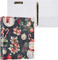 3 Ring Binder Christmas Snowman Gift 1.5 inch Binders Three Ring Binders with Clipboard Fit 8.5'' x 11'' Paper 3 Interior PVC Clear Pockets for Office Supplies