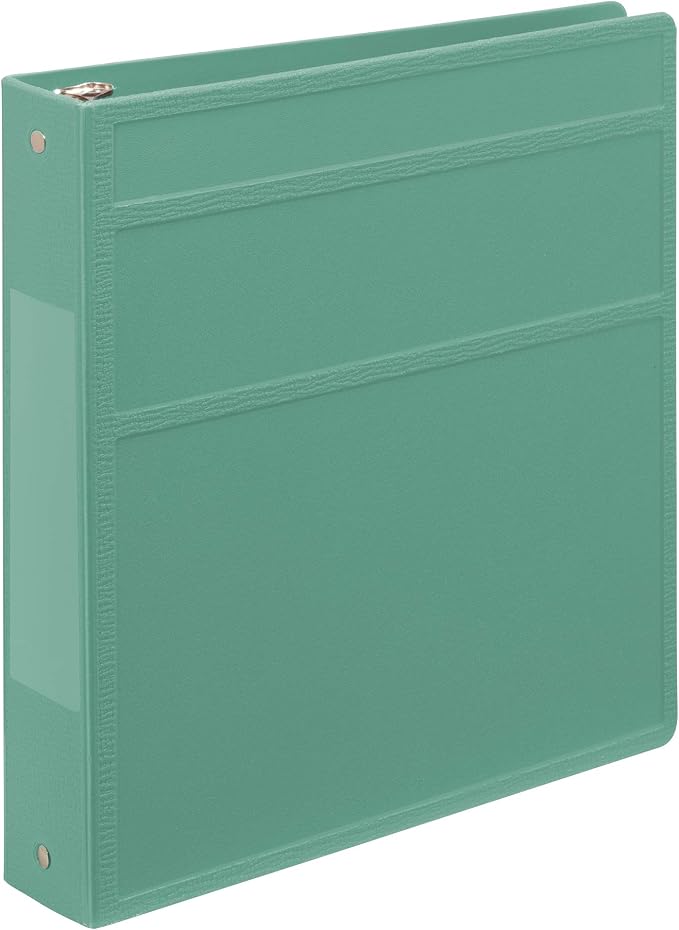 Carstens 1.5-Inch Heavy Duty 3-Ring Binder - Side Opening, Mint, Durable Plastic, Precision No-Gap Rings, Waterproof Covers, No Pockets, Holds 250 US Letter Sheets, BPA-Free, Made in USA (2040-3R)