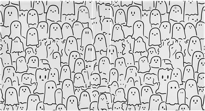 Cute Ghost Binder 1.5 Inch Binder with Clipboard&Pockets, Black White Funny Ghosts Hardcover Binders 3 Ring, Heavy Duty Large File Folder for Office School Supplies - Holds 200 Sheets, 2 PC