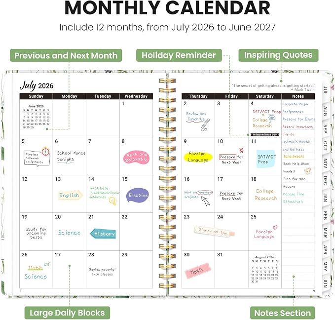 ZOTIA Planner 2026-2027 Weekly & Monthly Calendar Planner Jul 2026-Jun 2027