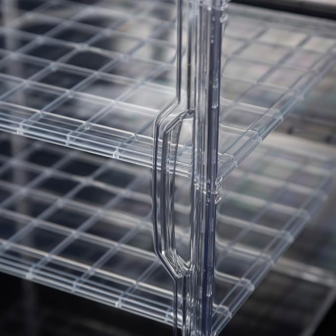 4-Tier Transparent Storage Organizer,11.81x9.84x15.75 inches | Clear Acrylic Display Case, Dustproof Protection for Figures and Collectibles,Magnetic Door