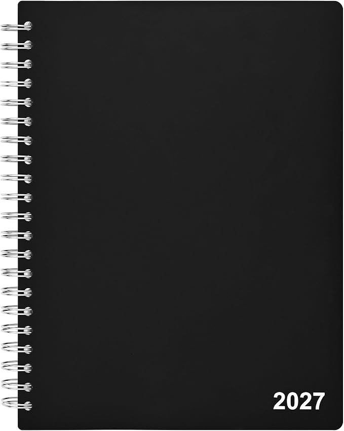 Staples 2027 Daily Appointment Book, 8x11 Inch, Black, ST21487-27
