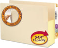 Smead End Tab File Pocket, Reinforced Straight-Cut Tab, 5-1/4" Expansion, Tyvek®-Lined® Gusset, Legal Size, Manila, 10 per Box (76174)