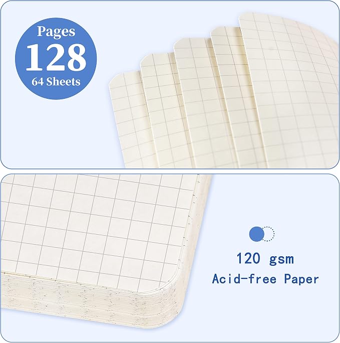 Graph Grid Paper Notebook/Journal - Classic Journal/Notebook with Ribbon