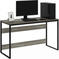 Furinno Moretti 52-Inch Wide Metal Frame Desk, Grey Oak | Open Frame, Rectangular, Gaming Desk, for Computer, Writing, for Home Office, Study Room, Dorm