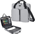 Zipper Binder 3 Inch 3 Ring with Shoulder Strap Multi-Pocket,Tough | Binder Bag with Laptop organizer for School Travel,Fit 13" MacBook & Tablet,700 Sheets Capacity,Water Resistant,Grey