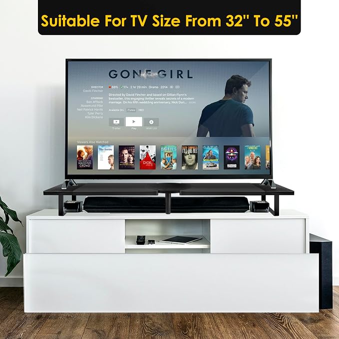 Across-Star Dual-Monitor Stand for Desk - Large Adjustable Length and Angle Riser for 2 Monitors, Double Computer Desktop Organizer, Shelf for TV, Laptop, Printer