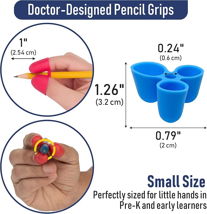 The Pencil Grip The Classics TPG-21106 Writing CLAW for Pencils and Utensils, Small Size, 6 Count Assorted Colors, Assorted: Blue/Green/Orange/Pink/Purple/Red/Yellow
