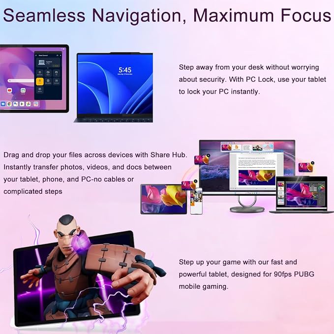 Lenovo Idea Tab Pro Tablet, 12.7" 3K QHD, Android OS, 128GB + 128GB SD Card | 144Hz Touchscreen, MediaTek Dimensity 8300, Tab Pen Plus, 11-Hr Long Battery Life, Lightweight, for Student & Gaming