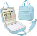Zipper Binder | 3 Inch O-Ring, 600 Sheet Capacity Trapper Keeper with Shoulder Strap & Handle, Binder Bag with Multiple Storage Pockets, Fits 13" Laptop (Blue)
