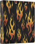 3 Ring Binder Yellow Orange Fire Flames 1.5" Round Ring Binders View Binder with 200 Sheet for Kids School Supplies Women Men Office, 1 Pack