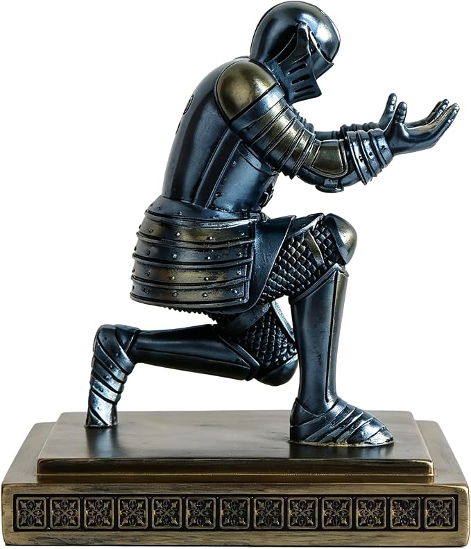 Soldier Executive Knight Pen Holder Personalized Desk Organizers Blue | Desk Accessory Pen Stand for A Gift - Decorative Resin Pencil Holders Desk Organizer For Men