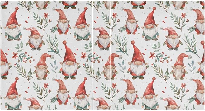 Christmas Gnomes Pattern 3 Ring Binder 1.5" Decorative D-Ring Binder with Clipboard&3 Clear Pockets, Holds 200 Sheets A4 Size Paper Waterproof Binders for School Home Office|2 Pack