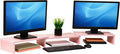 Mind Reader Dual Monitor Stand, Desktop Organizer, Laptop Riser, Office, MDF, 51.25"L x 9.25"W x 4.75"H, Pink