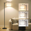 SUNMORY Arc Floor Lamp, Modern Floor Lamp with 3 Color Temperatures Bulb | Metal Standing Lamps with Adjustable Hanging Lampshade,Tall Floor Lamps for Living Room, Bedroom, Office, Black
