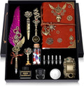 Aifeiter Quill Pen and Ink Set With Quill and 5 Replaceable Nibs,Seal Stamp,Spoon,Wax Beads,White Wax,Pen Holder, Cup,Envelope,Letter Paper,Envelope Tool(purple)