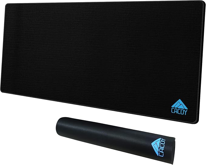 Cacoy 40"x16" Large Gaming Mouse Pad for Desk, XXL Keyboard Mouse Mat,Black | Extended Rectangular Computer Mousepad Smooth-Textured Non-Slip Rubber Base Desk Mat for Office Home Accessories Stitch Edges