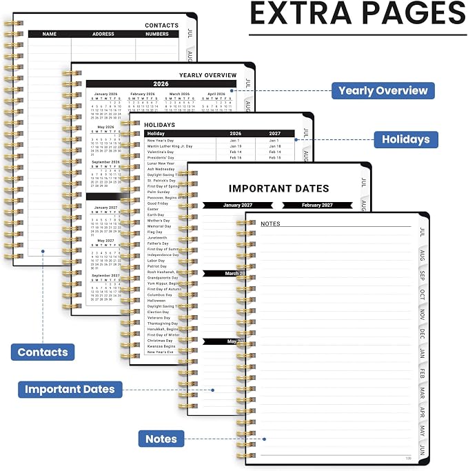 ZOTIA Planner 2026-2027 Weekly & Monthly Calendar Planner Jul 2026-Jun 2027