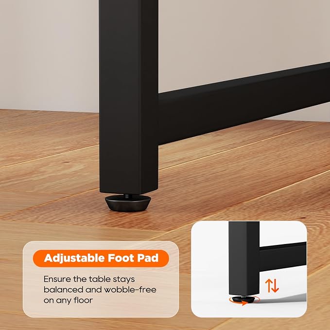PayLessHere | 63 Inch Computer Desk | Nature | Office Desk with Metal Frame, Adjustable Feet | Water-Resistant, Scratchproof Surface | Sturdy Writing Table for Home Office or Study | Pack of 1