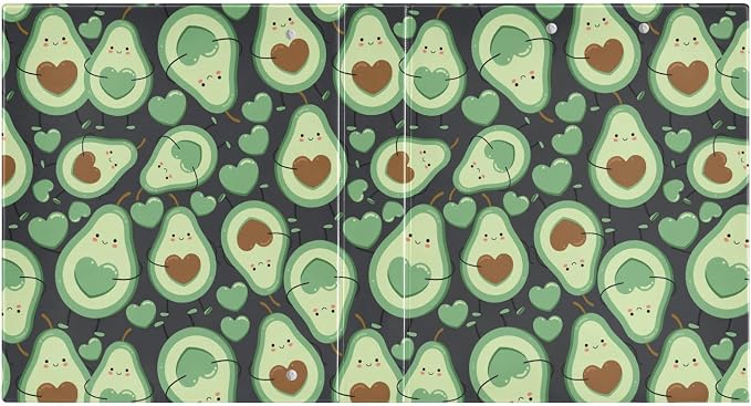 Happy Green Avocado Binder 3 Ring 1.5 Inch Binder with Clipboard&Pockets, Hardcover Binders Heavy Duty Large File Folder for Office School Supplies - Holds 200 Sheets,2 PC