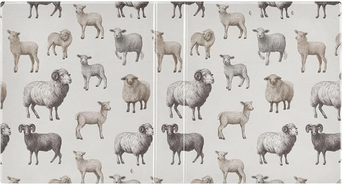 Various Sheep Vintage Sheep Binder 3 Ring 1.5 Inch Binder with Clipboard&Pockets, Hardcover Binders Heavy Duty Large File Folder for Office School Supplies - Holds 200 Sheets