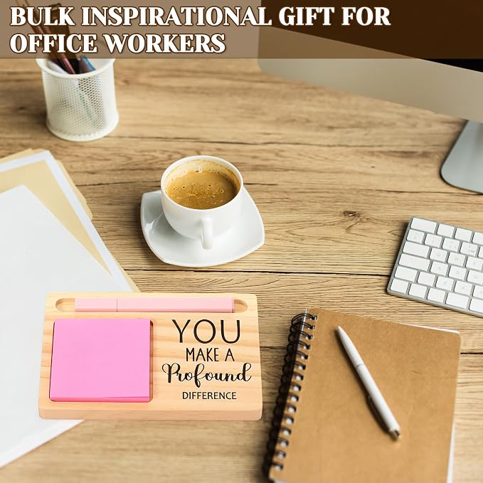 10 Pcs Back to School Teacher Appreciation Gifts Bulk Wooden Sticky Note Holder Motivational Thank Your Gift Inspirational Sticky Notes for Teacher Back to School (Diverse)
