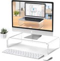 Acrylic Monitor Stand Riser Clear Laptop Stand Riser L12.5 xW7.5 xH4 | Computer & Laptop Stand for Desk, Compatible with All Notebooks and Monitor, Decoration for Office & Home Transparent