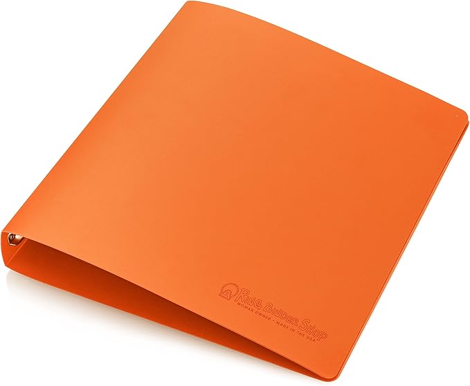 Premium Economy 3 Ring Binder, 1 Inch Pull-Open Round Rings, Holds 175 Sheets, Flexible, Lightweight, 4-Pack, Side Opening, Orange