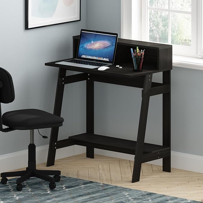 Furinno Simplistic 31-Inch Compact Computer Desk, Black Espresso | Small, Rectangular, Easy Assembly, Office Desk, Home Office Desk, Gaming Desk for Dorm, Bedroom, Study Room