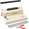TIANSE Coil Binding Machine, Electric Coil Inserter, Manual Round Hole Punch, 15 Sheets Punch Capacity, Perfect for Letter Size / A4 / A5, Comes with 100pcs 5/16'' Plastic Coil Binding Spines & Plier
