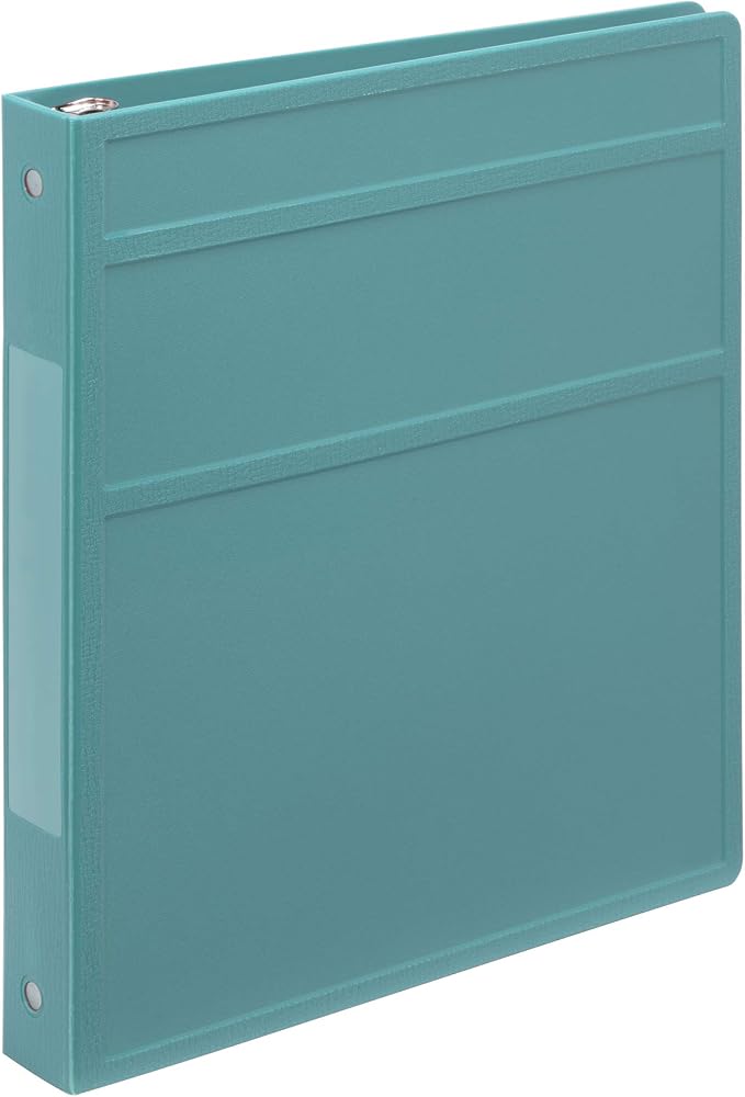Carstens 1-Inch Heavy Duty 3-Ring Binder - Side Opening, Powder Blue, Durable Plastic, Precision No-Gap Rings, Waterproof Cover, No Pockets, Holds 125 US Letter Sheets, BPA-Free, Made in USA (8704-3R)