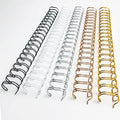 Binditek Metal Wire Binding Spine, 1/2 Inch, 2:1 Pitch, Multi Color 50 Pack | Double Loop Wire Binding Spines, 21-Loop, 140 Sheet Capacity, 5 Assorted Colors (Black,Gold,Silver,White,Rose Gold)