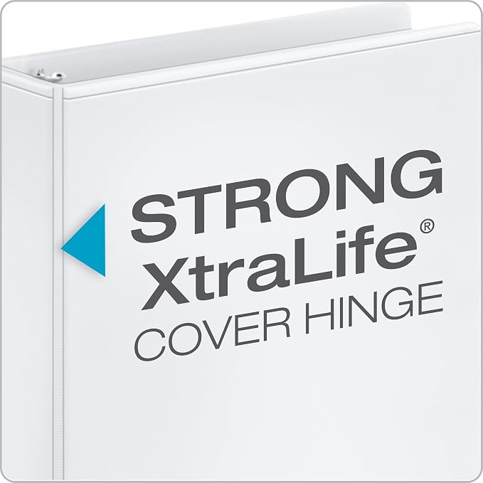 Cardinal Performer 3-Ring Binder, 3", Non-Locking Slant-D Rings, 725-Sheet Capacity, ClearVue Presentation Binder, Nonstick, PVC-Free, White (17600CB) (Pack of 2)