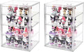 2 Pack 4 Tier Display Case for Collectibles,Clear Display Box with 3 Movable Plates ,Storage Container with Magnetic Door (XXL-4 Tier-2 Pack)