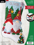 Bucilla Felt Applique 18" Stocking Making Kit, Chillin' with My Gnomie, Perfect for DIY Arts and Crafts, 89566E