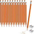 24PCS Erasable Colored Pencils with Eraser Pre Sharpened Pencil 2 HB - Ideal for Checking, Grading, Tests & Office/School Supplies (Orange)
