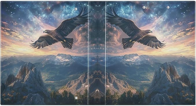 3 Ring Binder Eagle Flying on Mountain 1.5" Round Ring Binders View Binder with 200 Sheet for Women Men Office Kids School Supplies, 1 Pack