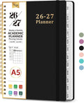 Taja Planner 2026-2027, 6.3" x 8.5" Calendar Planner, Jul 2026-Jun 2027 | A5 Hardcover Weekly & Monthly Academic Year Planner, Large Planning Agenda With Tabs, School & Office Supplies, Black