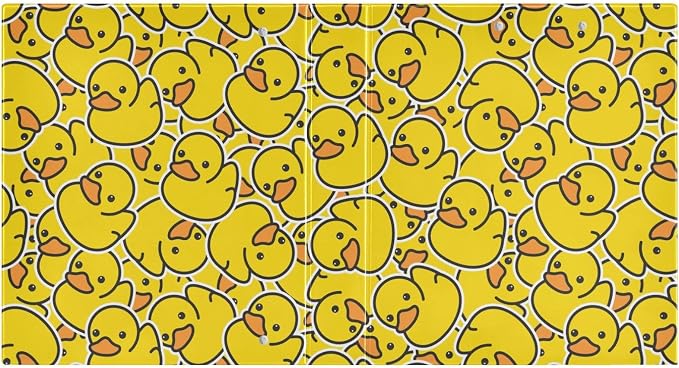 3 Ring Binder Cartoon Yellow Duck 1.5 Inch Three Ring Binder | Cute Binder with 3 Storage Pockets for Women School Office Supplies