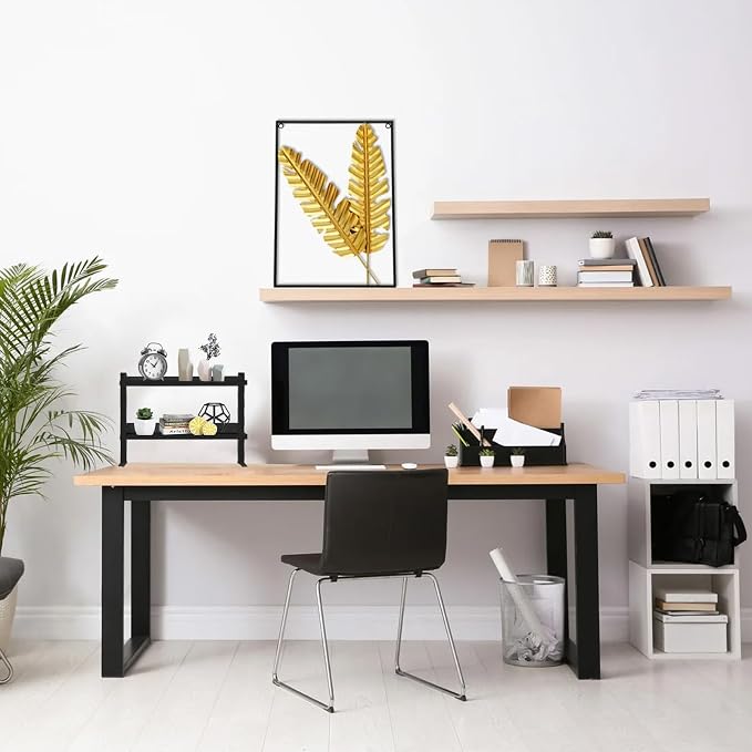 Clamp On Desk Shelf, Above or Under Office Desktop Shelves,Desk Attachment Shelf,Clip On Table Extension, Desk Extender Organizer Shelving for Gaming Organization Accessories