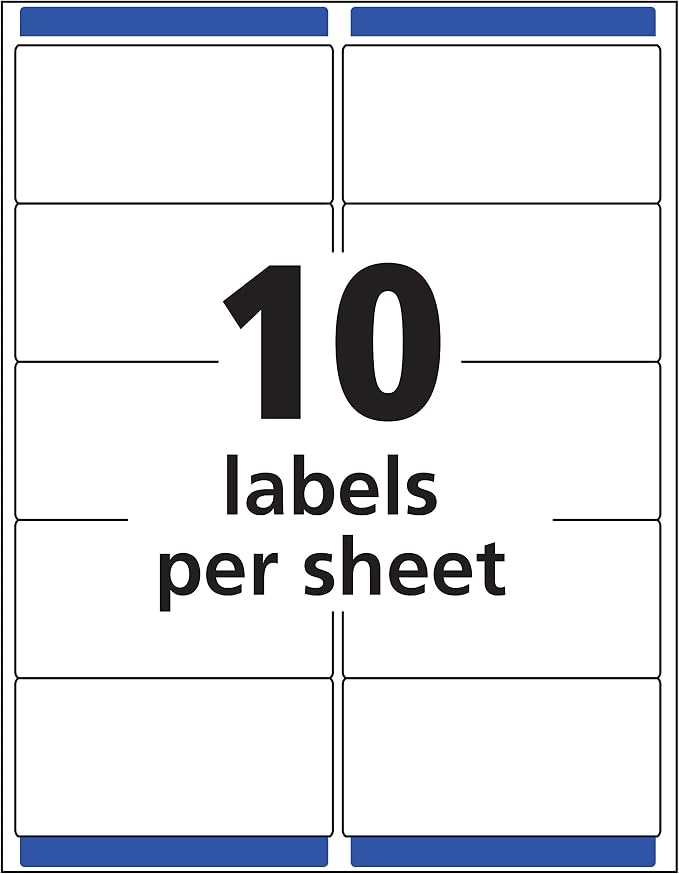 Avery Matte Frosted Clear Address Labels for Laser Printers, 2" x 4", 500 Labels, 5 Packs (5663)
