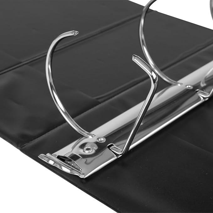 6 Pack Black 3-Ring Binders, 3", Slant D-Ring, Durable, EPI Premium, Heavy Duty, Holds 600 Sheets, Clear View Presentation, Non-Stick, 2 Inside Pockets, Organizer for School, Home Office