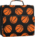 Basketballs Pattern 3 Ring Binder Bag 1.5 inch Binder Organizer with Zipper Shoulder Strap 500 Sheet Documents Storage for School Office