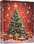 3 Ring Binder Christmas Tree Gift Box 1.5 inch Binders Three Ring Binders with Clipboard Fit 8.5'' x 11'' Paper 3 Interior PVC Clear Pockets for Office Supplies